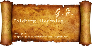 Goldberg Hieronima névjegykártya